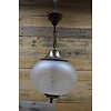 LoodsVol, Tweedehands Vintage hanglamp mid century met geslepen glazen bol – sfeerlamp
