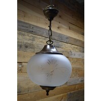 thumb-Vintage hanglamp mid century met geslepen glazen bol – sfeerlamp-2