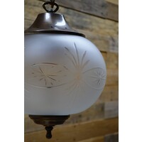 thumb-Vintage hanglamp mid century met geslepen glazen bol – sfeerlamp-3