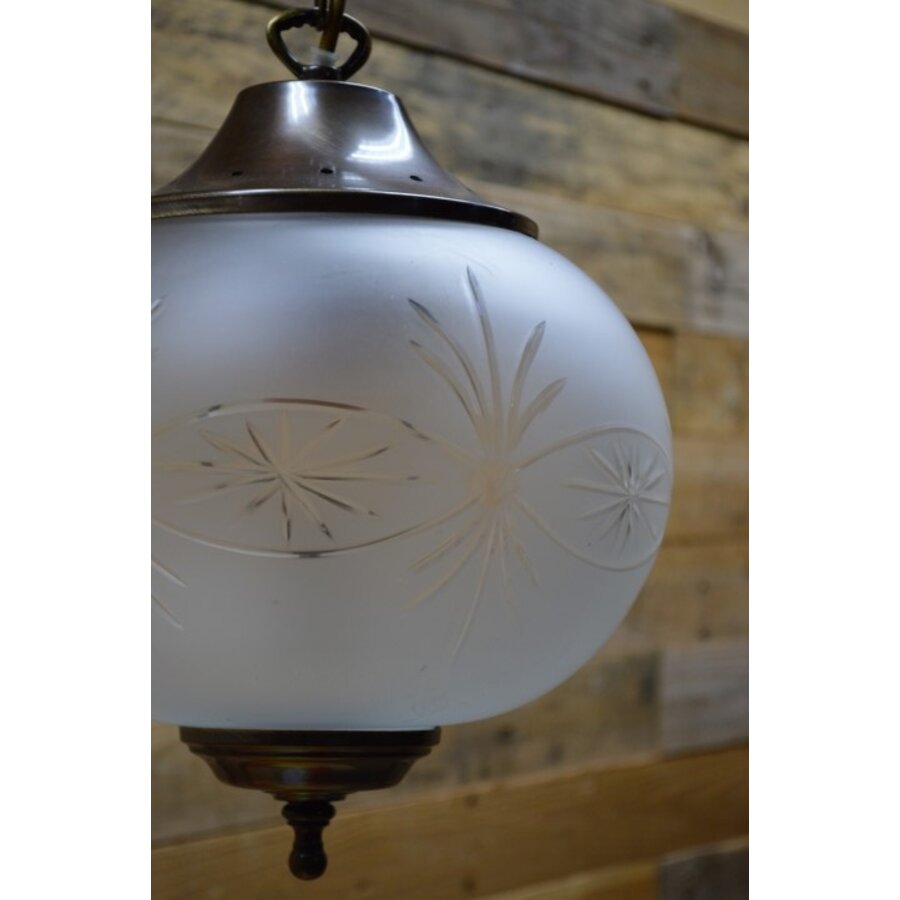 Vintage hanglamp mid century met geslepen glazen bol – sfeerlamp-3