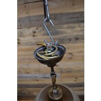 thumb-Vintage hanglamp mid century met geslepen glazen bol – sfeerlamp-4