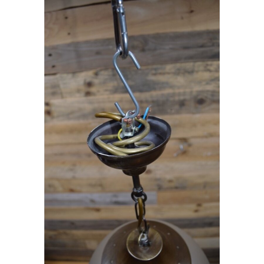 Vintage hanglamp mid century met geslepen glazen bol – sfeerlamp-4