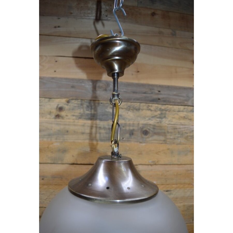 Vintage hanglamp mid century met geslepen glazen bol – sfeerlamp-5