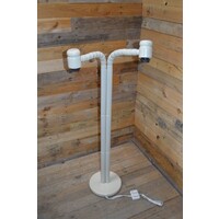 thumb-Vintage staande vloerlamp jaren 70 van beukenhout met beweegbare lampen-1