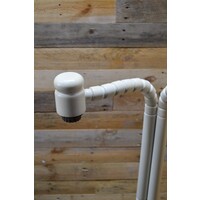 thumb-Vintage staande vloerlamp jaren 70 van beukenhout met beweegbare lampen-3