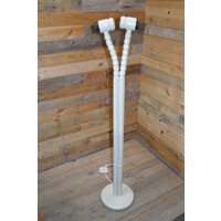 thumb-Vintage staande vloerlamp jaren 70 van beukenhout met beweegbare lampen-6
