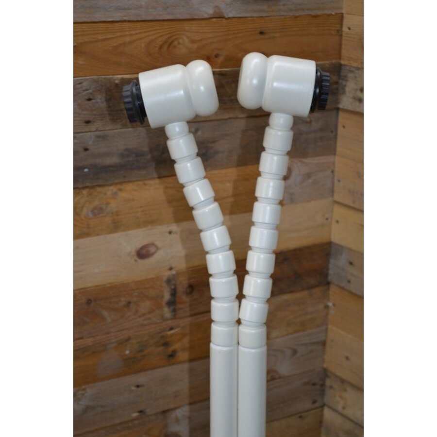 Vintage staande vloerlamp jaren 70 van beukenhout met beweegbare lampen-7