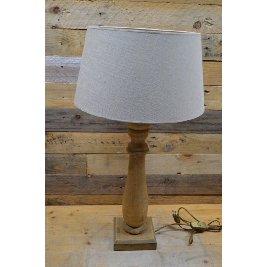 Schemerlamp met houten poot-2