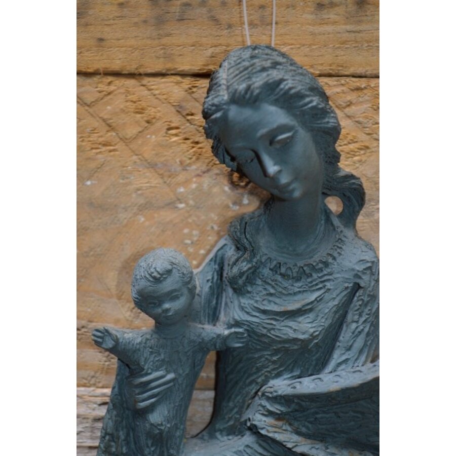 Moeder met kind wand beeldje-4