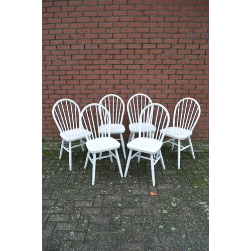 Witte keukenstoelen 6 stuks 