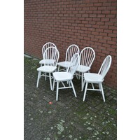 thumb-Witte keukenstoelen 6 stuks-2