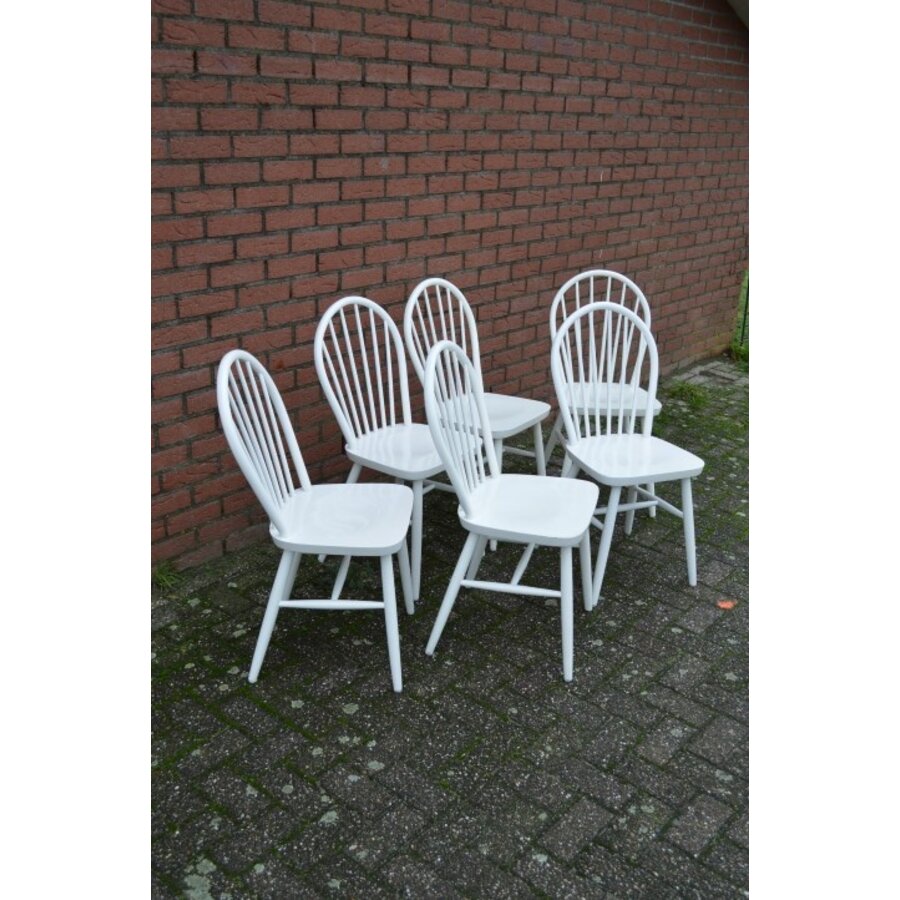 Witte keukenstoelen 6 stuks-3