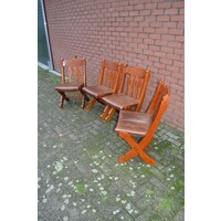 thumb-Robuuste eiken stoelen met leder bekleed 4 stuks-3