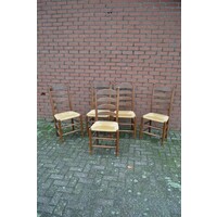 thumb-Eiken knopstoelen met biezen zitting 5 stuks-1