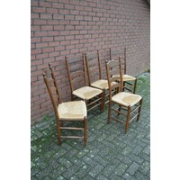 thumb-Eiken knopstoelen met biezen zitting 5 stuks-3