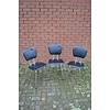 LoodsVol, Tweedehands Twee Retro Soudexvinyl Stoelen Skai Leder Zwart, 3 stuks