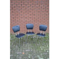 thumb-Twee Retro Soudexvinyl Stoelen Skai Leder Zwart, 3 stuks-1