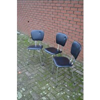 thumb-Twee Retro Soudexvinyl Stoelen Skai Leder Zwart, 3 stuks-2