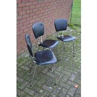 thumb-Twee Retro Soudexvinyl Stoelen Skai Leder Zwart, 3 stuks-5