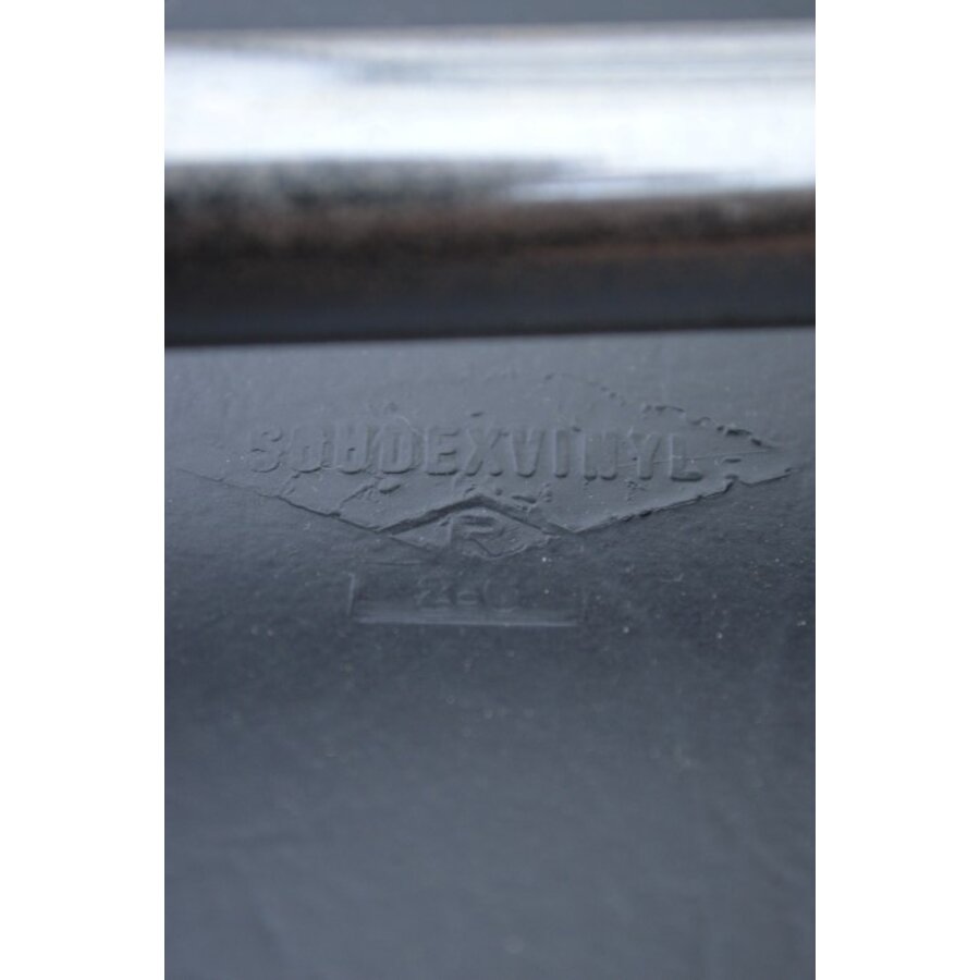 Twee Retro Soudexvinyl Stoelen Skai Leder Zwart, 3 stuks-9