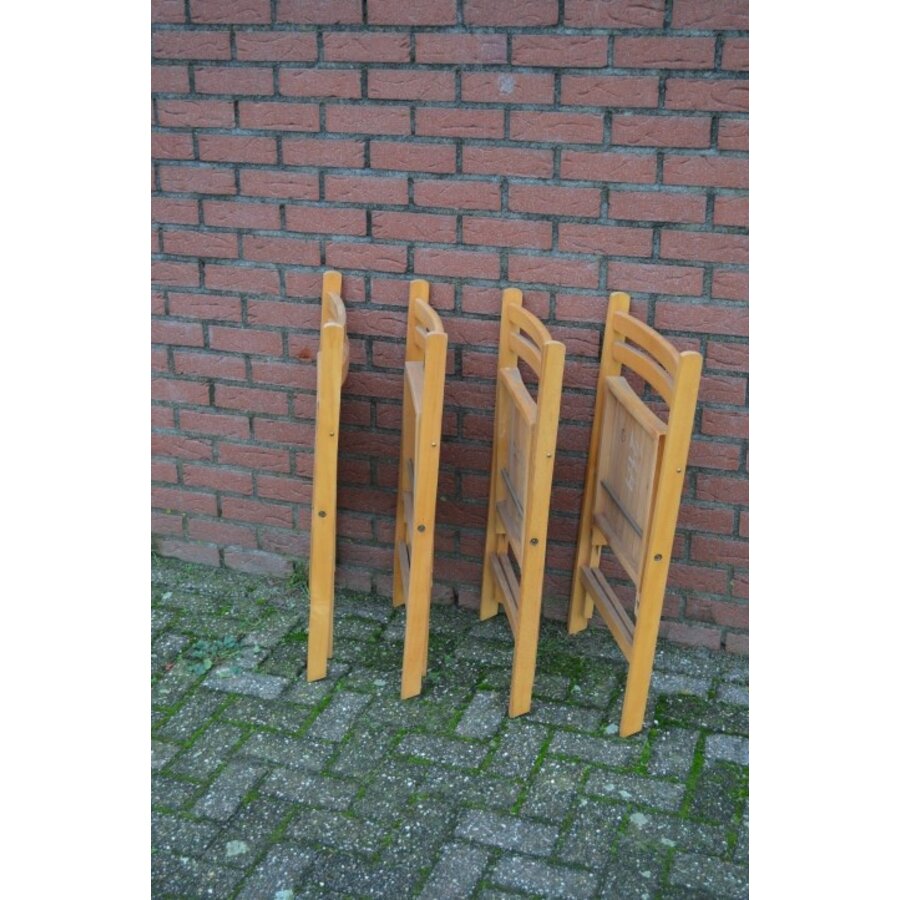 Klapstoelen Mid Century beukenhout, set van 4-1