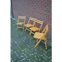 thumb-Klapstoelen Mid Century beukenhout, set van 4-6