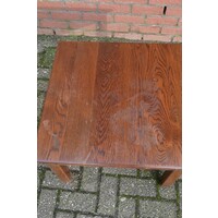 thumb-Vierkante kleine eiken salontafel of bijzettafeltje-3