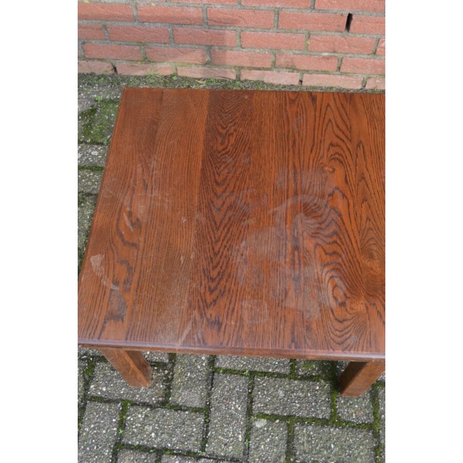 Vierkante kleine eiken salontafel of bijzettafeltje-3