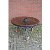 thumb-Karrewiel eettafel met glazen blad-1