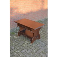 thumb-Ouderwets bijzettafeltje donker eiken-1