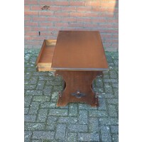 thumb-Ouderwets bijzettafeltje donker eiken-3