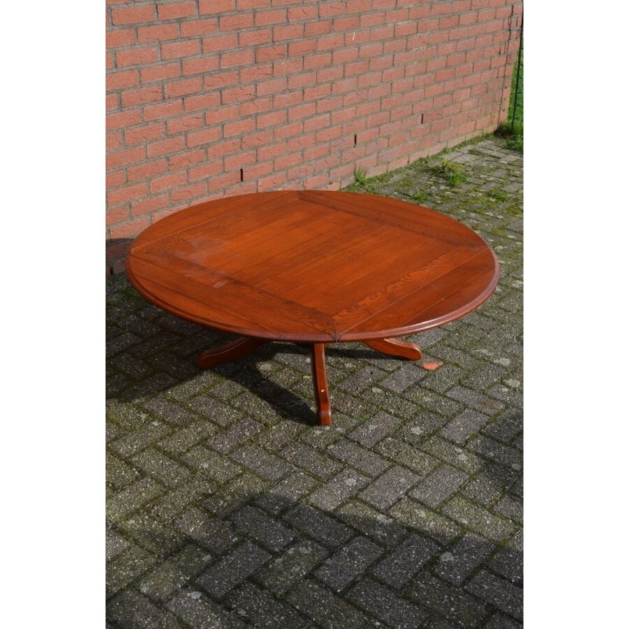 2 in 1 salontafel vierkant/rond massief eiken-2