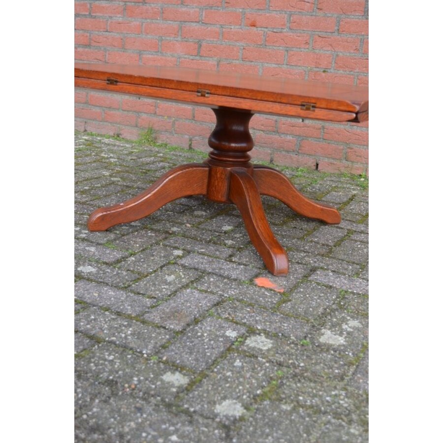 2 in 1 salontafel vierkant/rond massief eiken-4