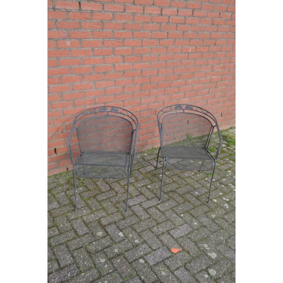 Metalen tuinstoelen met armleuning set van 2-2