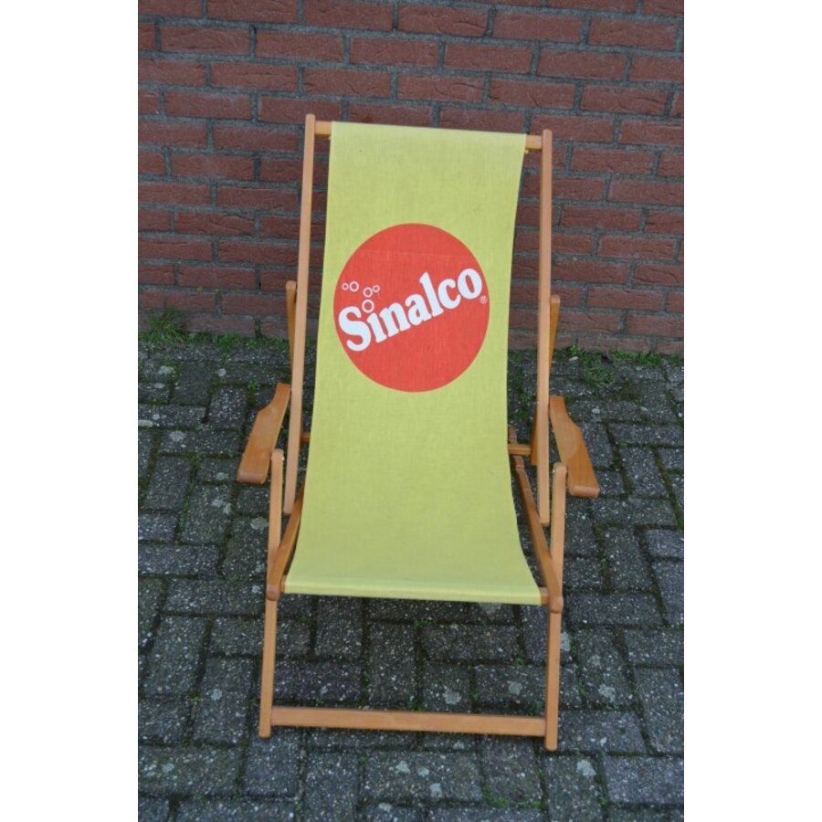 Vintage houten strandstoel inklapbaar-3