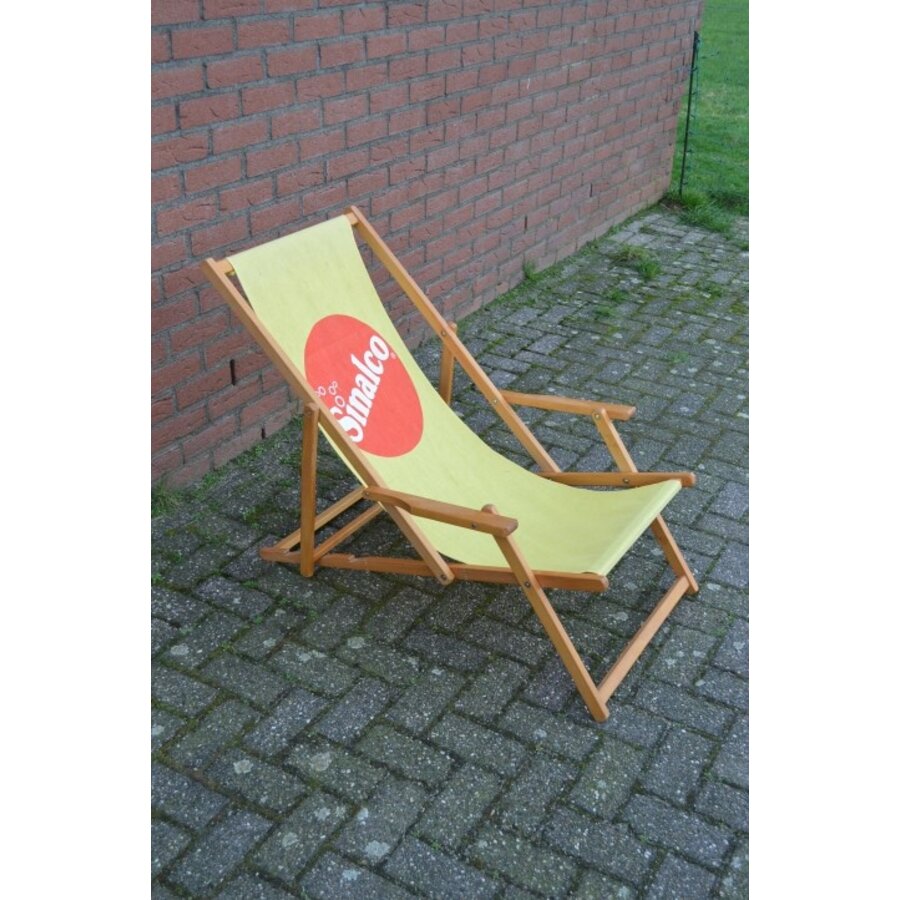 Vintage houten strandstoel inklapbaar-4