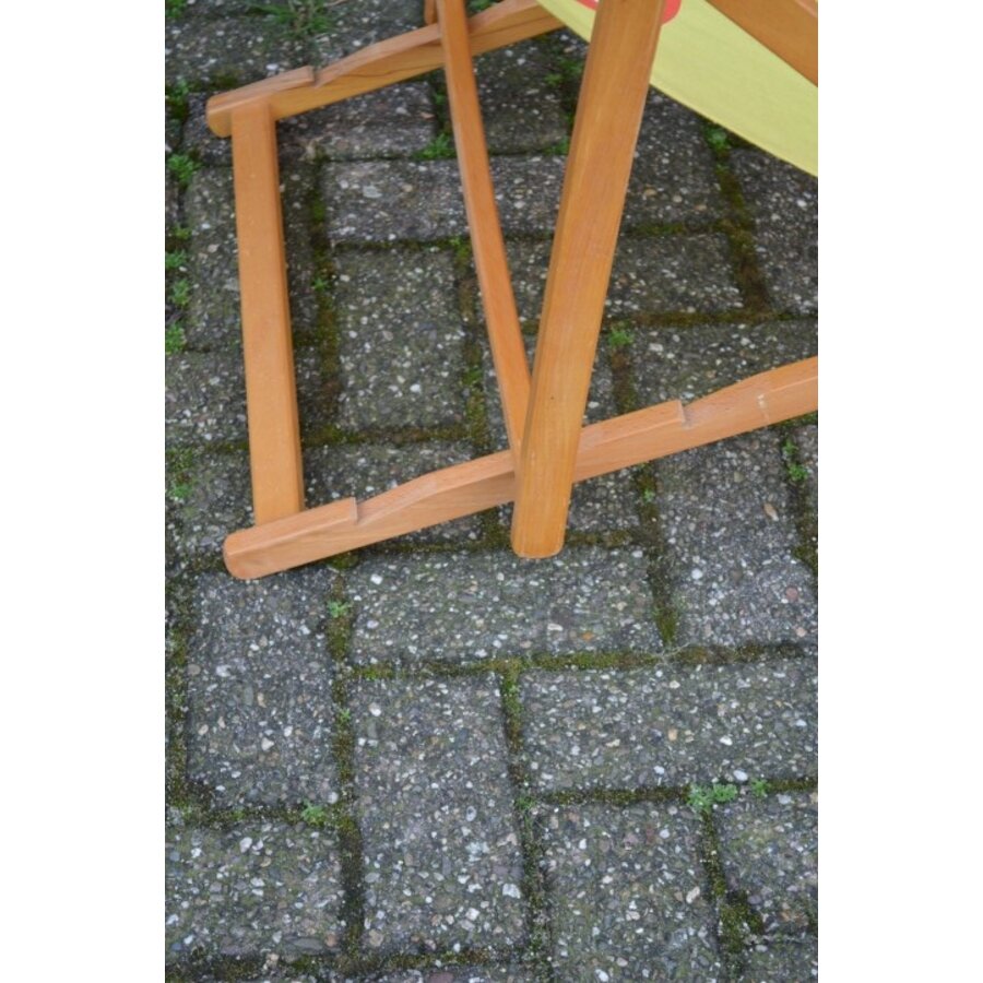 Vintage houten strandstoel inklapbaar-5