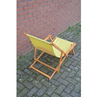 thumb-Vintage houten strandstoel inklapbaar-6