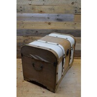 thumb-Decoratie koffer hout met leer-2