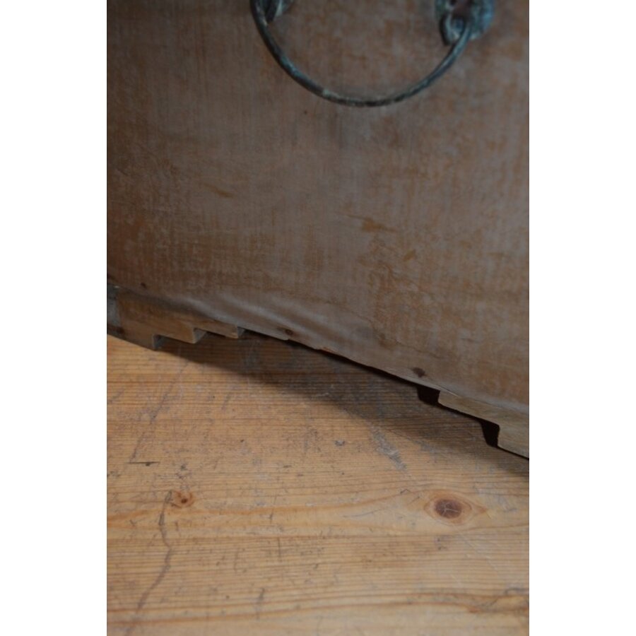 Decoratie koffer hout met leer-4