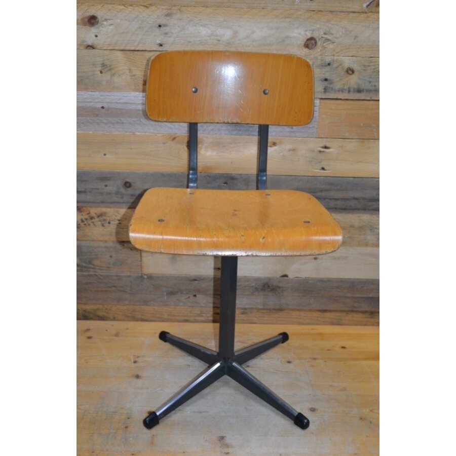 Schoolstoeltje retro verstelbare rugleuning kinderstoel-1
