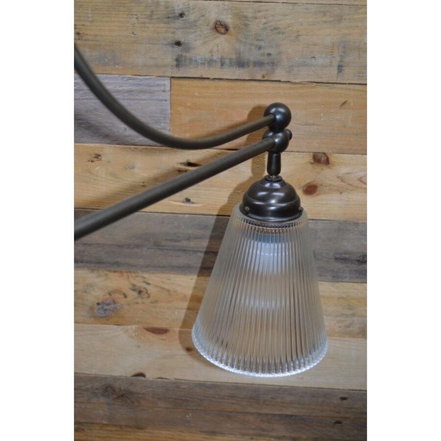 Hanglamp met 2 glazen kappen en verstelbaar-6