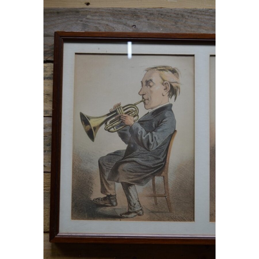 2 schilderijen met muzikanten-4