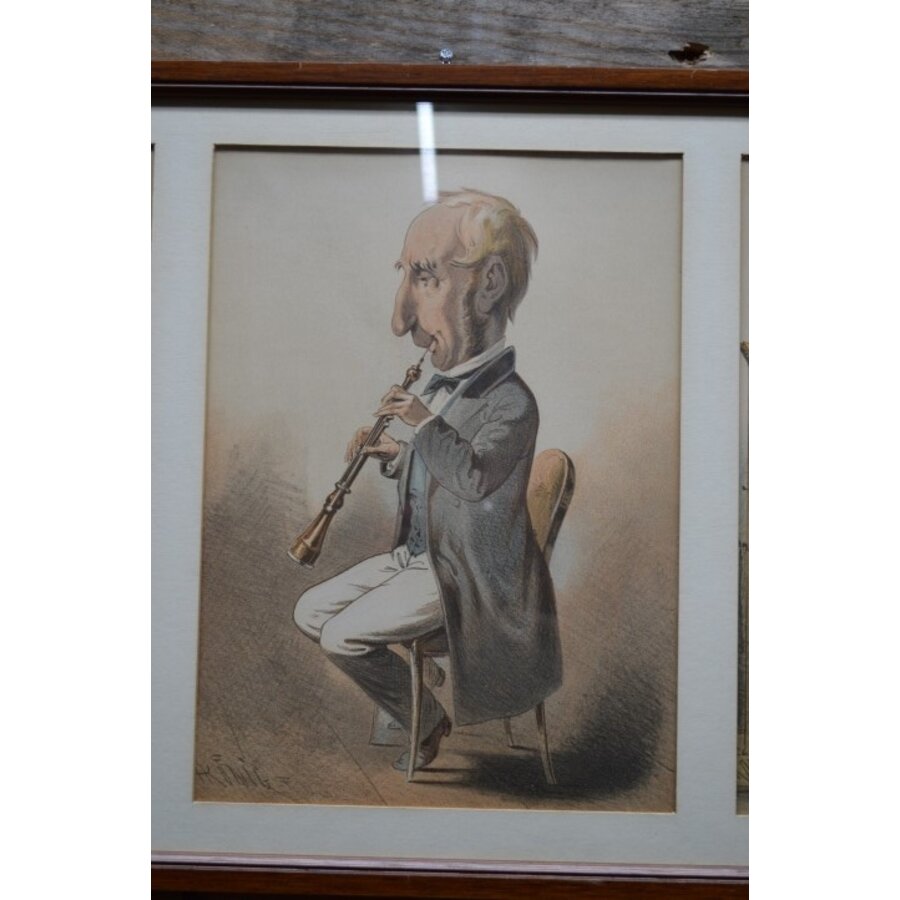 2 schilderijen met muzikanten-5