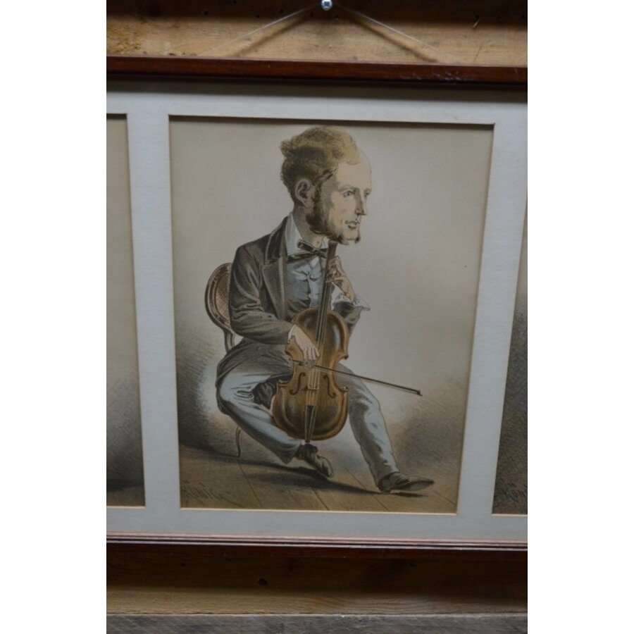 2 schilderijen met muzikanten-8