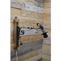 thumb-Wandlamp smeedijzer op beukenhouten plank landelijk-2