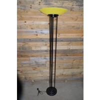 thumb-Staande design vloerlamp uplight zwart met glazen kap-1