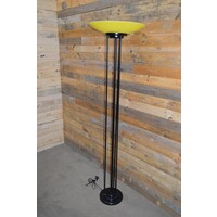 thumb-Staande design vloerlamp uplight zwart met glazen kap-6
