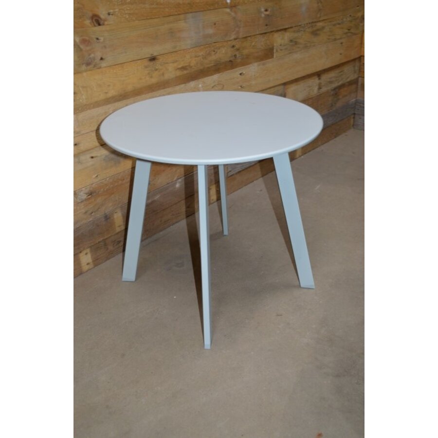 Rond wit metalen bijzettafeltje plantentafel decoratief-2