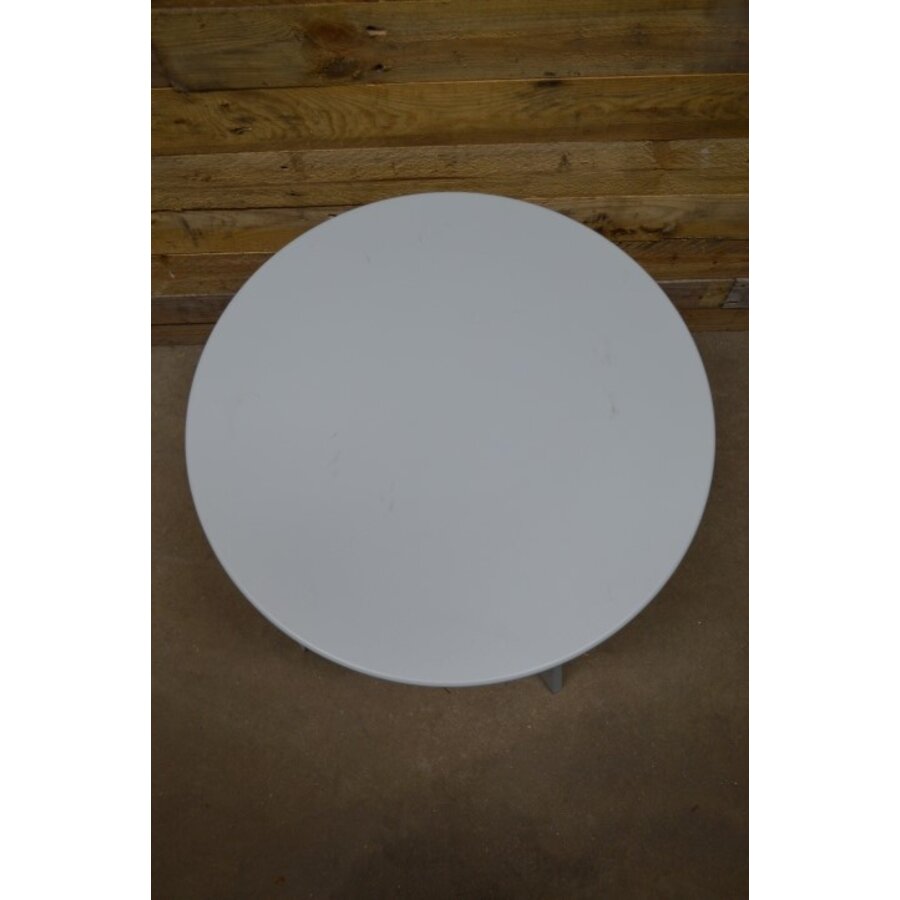 Rond wit metalen bijzettafeltje plantentafel decoratief-4